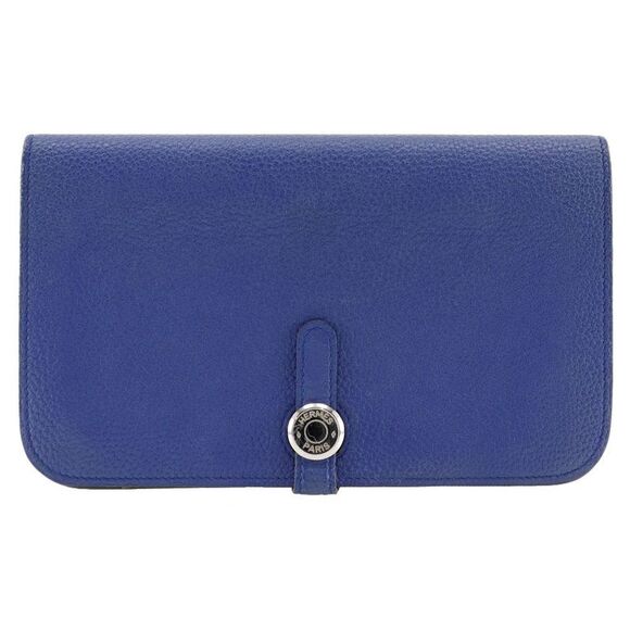 Hermès Dogon Blue Leather Wallet  (Pre-Owned) - Picture 1 of 16